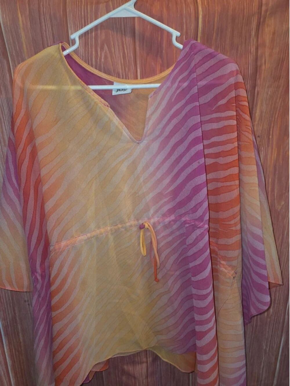 Bundle of Joy Plus Size 3X Sheer Ombre Zebra Print Tunic Beach Coverup